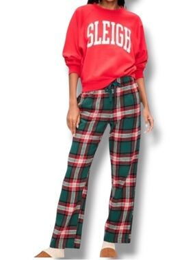 Old Navy Women’s Mid-Rise Plaid Flannel Pajama Pants Holiday Pattern Christmas